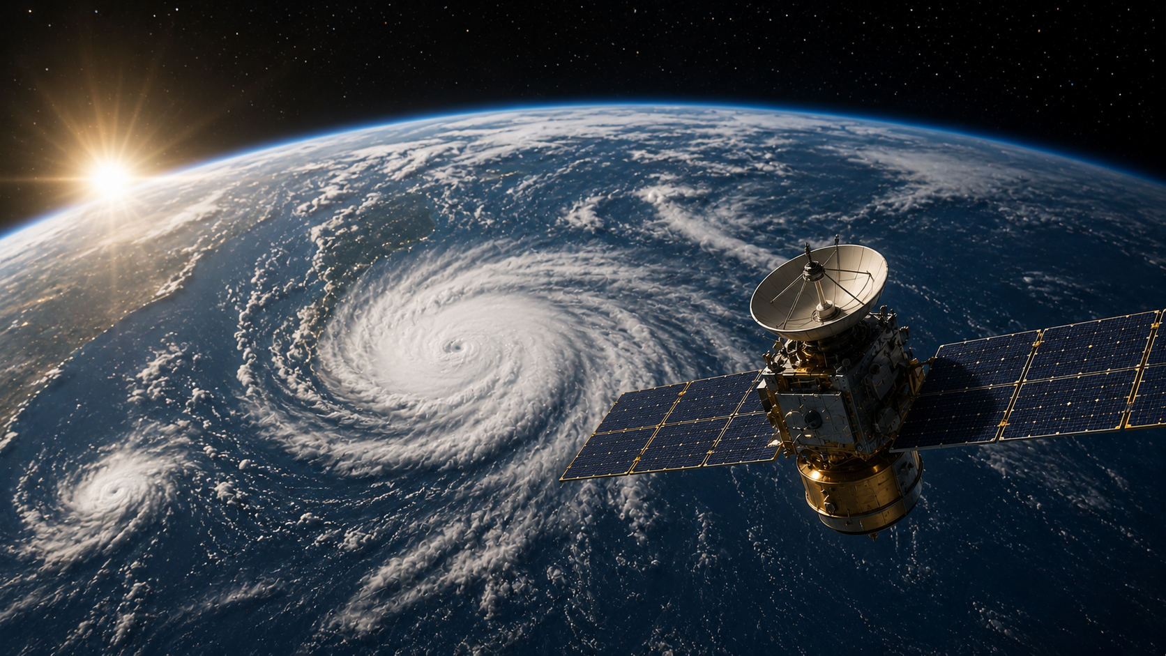 Imagen de portada del artículo «El Tiempo que Viene del Espacio: quién le dice a tu teléfono que mañana va a llover» — categoría Astrofísica